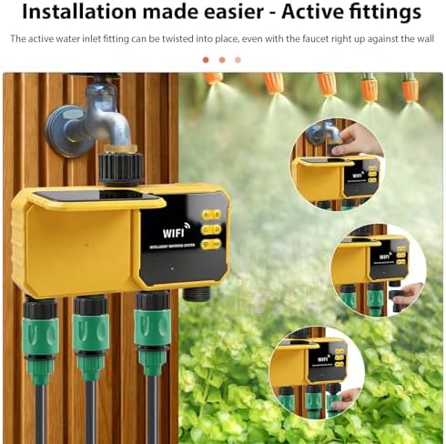 Smart Irrigation Timer Solar Water Valve Controller APP Control Rain Sensor 4 Zone Garden Irrigation System Rechargeable for Outside Patio Garden Beaches - Image 5