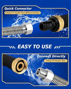 2026 Upgraded Jet Nozzle Power Washer for Garden Hose Includes 2 High-Pressure Nozzles 2× Rubber O‑ring seal 1x plumber's tape and Quick Connectors | Hydro Jet High Pressure Washer Tools - Image 3