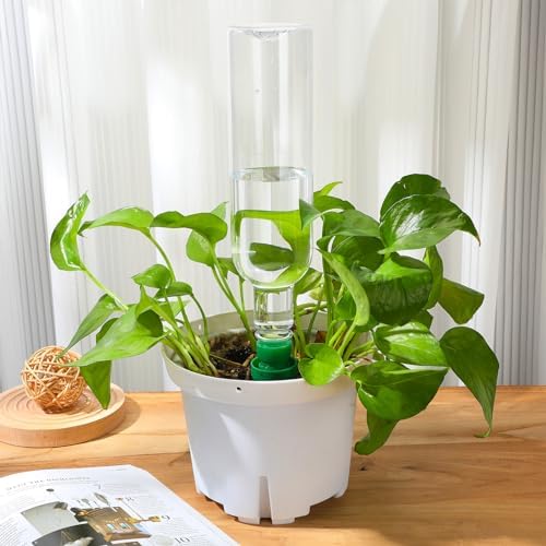 SiliFine 8 Set Plant Watering Devices Include Self Watering Spikes and 26 oz Plastic Bottles Plant Waterer Devices with Adjustable Control Valve Switch Indoor Outdoor (Clear) - Image 4