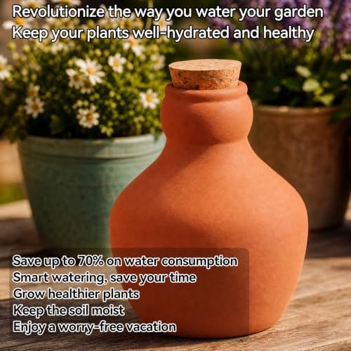 3 Pack Large Terracotta Olla Watering Pots, 520ml Plant Watering Globes - Image 4