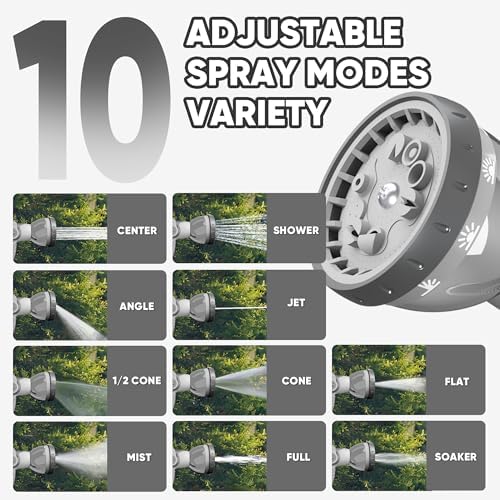 SILVEL Retractable Garden Hose Reel, 1/2 in x 110ft Wall Mount Heavy Duty Automatic Hose Reel with 10 Pattern Nozzle, Any Length Lock & Slow Return System, 180°Swivel Bracket Upgraded UV Resistant - Image 3