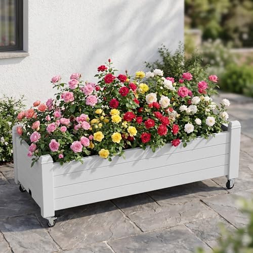 Fancyango Raised Garden Bed with Wheels 13.3" Hx2 -Ashen - Image 3