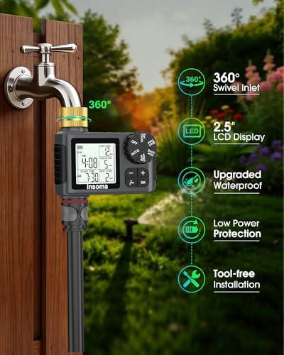 Water Timer for Garden Hose with 100% Metal Pipe, Programmable Sprinkler Controller for Garden Faucet with Auto/Manual/Rain Delay Mode, Irrigation Timers for Lawn, Yard, Outdoor Plants - Image 7
