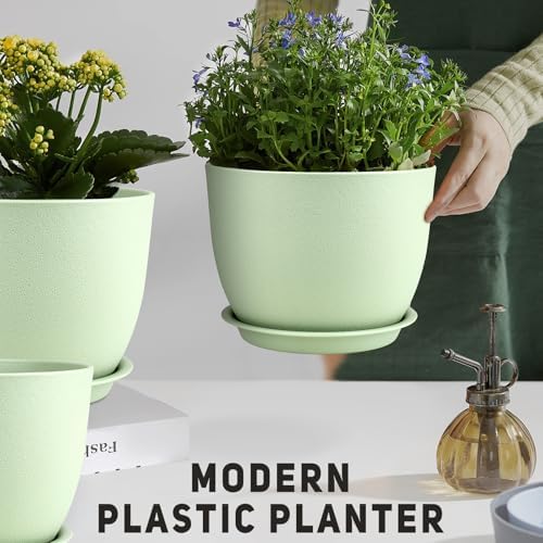 YNNICO Plant Pots 12/10/9 inch Set of 3, with Multi Mesh Drainage Holes - Image 6