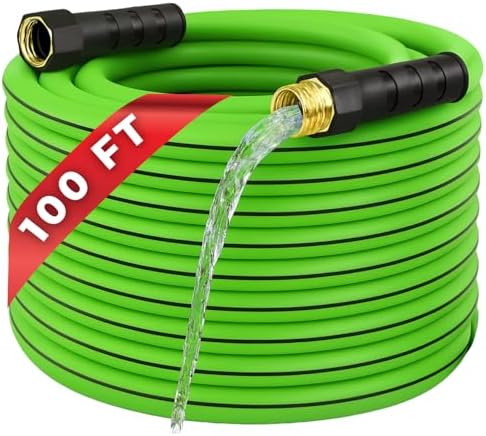 100ft Garden Hose 5/8”, Flexible Water Hose with Swivel Grip, Kink Resistant and Leakproof Brass Fittings for Lawn, Garden & Car Wash by Unknown