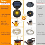 VOOKRY Solar Lights Outdoor Decoration, Large Retro Hanging Metal Solar Watering Can Lights Waterproof Hummingbird Garden Decor Outside for Yard Lawn Patio Porch, Birthday Gifts for Women Mom Grandma - Image 3