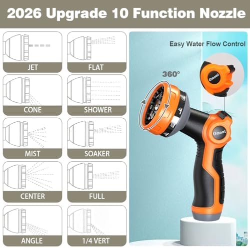 Omont Metal Garden Hose 100FT, Stainless Steel Water Hose with Nozzle, Flexible, Lightweight, Puncture Proof, Never Kink & Tangle, Heavy Duty Garden Hose for Yard and Outdoor - Image 2