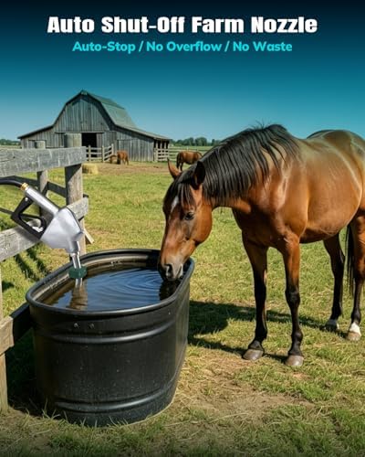 Auto Shut-Off Water Nozzle Kit for Stock Tank – Automatic Livestock Waterer Valve Prevents Overflow, Fits Horse, Cattle, Goat Farm Water Troughs with Nozzle Holder - Image 2