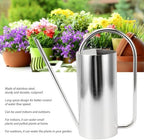 Plant Watering Can,Watering Can for Indoor Outdoor Plants,52.8oz Large Capacity Watering Kettle Stainless Steel Pot Gardening Supplies,Long Spout Watering Can for Indoor Bonsai(Stainless Steel Color) - Image 2