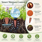 12 Pack 17 oz Self Watering Globes for Plants with Covers, Blue - Image 5