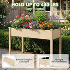 Raised Garden Bed with Legs, 48x24x30in Tall Wooden Elevated Planter Box with Liner for Flowers Vegetables Herbs, Outdoor Reinforced Large Raised Bed for Balcony/Patio/Backyard - Image 5