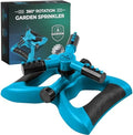 Joeys Garden Rotating Lawn Sprinkler for Yard & Kids, 360° Coverage, Blue by Joeys+Garden