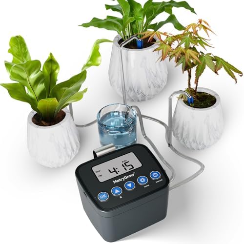 Automatic Watering System for Potted Plants, Drip Irrigation Kit System, Plant Self Watering Devices for Office Patio Greenhouse GrowTent, with Programmable Water Timer（Black by Unknown