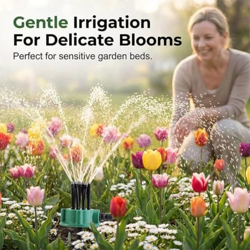 360° Coverage Precision Garden Irrigation Sprinkler, Automatic Multi Heads Sprinkler with Flexible Nozzles, 360 Degree Garden Automatic Multi Sprinkler for Yard Large Area (3pcs) - Image 7