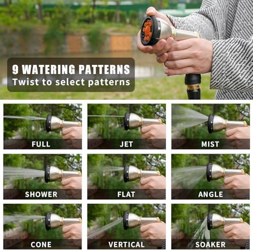 Besiter Garden Hose Nozzle Sprayer, Heavy Duty Metal Water Hose Nozzle - Image 2