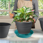 4 Pack Plant Saucer 14 inch, Plastic Plant Saucers for Indoors, Raised Middle Plant Trays for Pots, Water Tray for Plants, Plant Stand Water Catcher Tray, Pot Saucers for Plants - Image 7