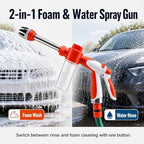 Garden Hose Foam Sprayer, 2-in-1 Water and Foam Hose Nozzle with Adjustable Spray Patterns, 100 ml Soap Bottle, Stainless Steel Wand and Hose Connectors for Car Wash, Garden Watering - Image 3