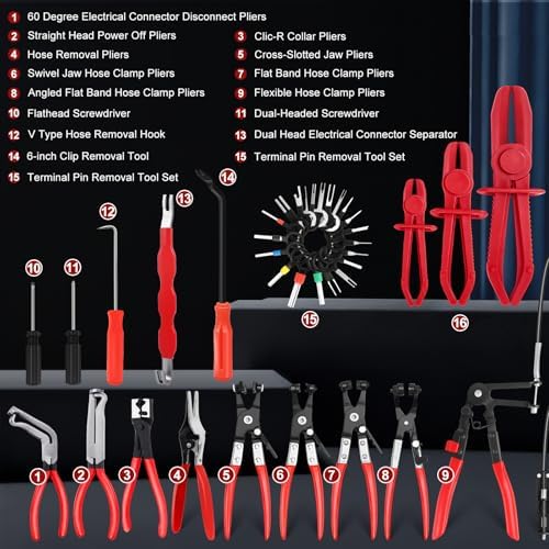 38 PCS Hose Clamp Pliers Set with Fuel Line and Terminal Tools - Image 2