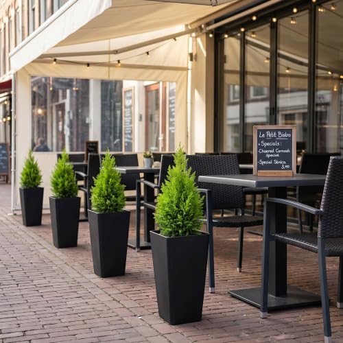 KOL Planters for Outdoor Plants, 20 Inch Tall Black Plant Pots, 2 Pack - Image 5