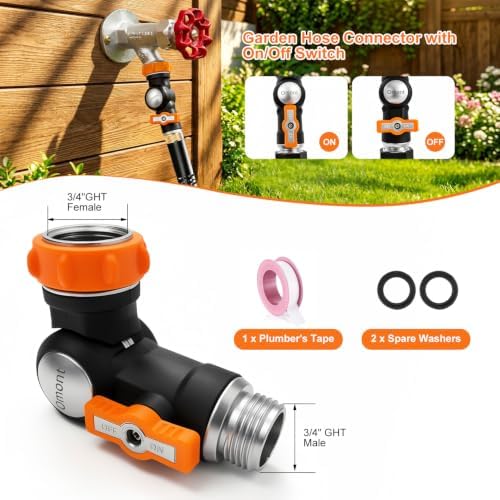 Omont Swivels 180° To 360° Garden Hose Connector Faucet Extender Metal Adjustable Water Hose Adapter Universal Water Hose Connector Fittings - Image 4