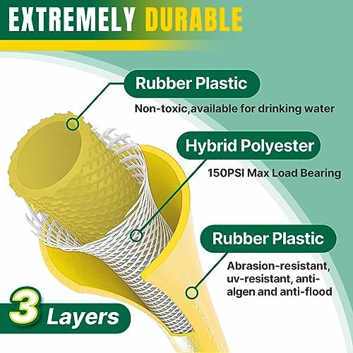 T TOVIA Lightweight Hybrid Garden Hose, Kink Free, 5/8" x 100 FT - Image 2