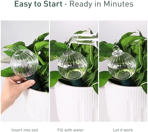 12 oz Up to 1 Week Glass Plant Watering Globe with Terracotta Spikes - Image 5