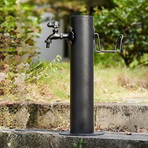 Pool Fountain Acrylic Waterfall Spillway Decorative Water Feature,Stainless Steel Vertical Garden Water Column with Copper Faucet, Freestanding Hose Stand for by Unknown