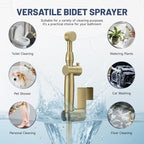 Gold Handheld Bidet Sprayer Attachment for Toilet, Brass - Image 3