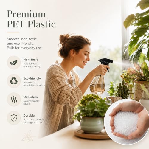 500ml Spray Bottle with Adjustable Nozzle Mode, Amber Plastic Water Spray Bottle for Plants & Cleaning – Leak-Proof Refillable Diamond Plant Mister - Image 6