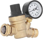 Tyenaza RV Water Pressure Regulator, Brass Water Pressure Reducer Kit 160PSI with Gauge Inlet Screen Filter, Drip Irrigation System for Camper Travel Trailer by Tyenaza