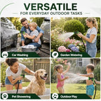 Black Non Expandable Garden Hose 25ft with 10 Function Nozzle, Lightweight 25 ft Water Hose for Yard, Lawn, Camping - Image 6