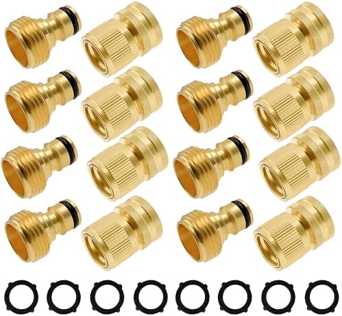 Hourleey Garden Hose Repair Connector with Clamps + Garden Quick Connect Kit - Image 6