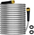 Garden Hose, Stainless Steel Metal Water Hose with 3/4" Solid Brass Connector for Yard Lawn Outdoor Rv No Kink Puncture Proof (Sliver, 50 Ft) by Unknown