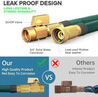 Expandable Garden Hose 50 ft with 10 Function Nozzle Sprayer, Lightweight & No-Kink Flexible Water Hose with Durable Latex Core & Solid Brass Fittings, 50ft Retractable Stretch Hose (DarkGreen) - Image 4
