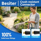 Besiter Heavy Duty Garden Hose 5/8" 50FT: Flexible Rubber Water Hose with 10 Function Sprayer - Leakproof Hose Male to Female Fittings - Durable Hose for Yard, Lawn, Car Wash, Outdoor, Watering - Image 6