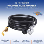 Flame King 90 Degree Low-Pressure Propane Gas Regulator Hose with Quick Connect for RVs, Grills, Heaters, Burners, 12 Feet - LPRH12 - Image 2