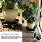 Rolling Planter Caddy(470lbs Capacity), Heavy Duty Metal Plant Stand with Brake Wheels Plant Dolly Mover Plant Pot Tray Saucer for Indoor Outdoor 18 Inches Black - Image 5
