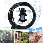 Fogland Pump Misting System: Outdoor Misting System 49ft Misting Cooling System with 16pcs 0.016" Orifice Thread Stainless Steel Misting Nozzle for Patio Garden Backyard - Image 2