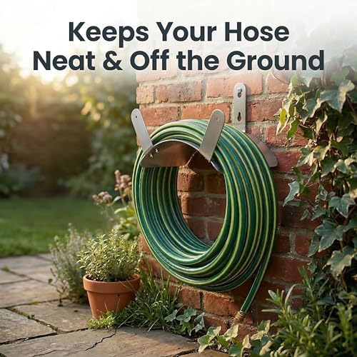 Gardzen 304 Stainless Steel Garden Hose Holder, Heavy Duty Wall Mounted Hanger, Rust-Resistant Outdoor Storage Rack for Backyard, Fence, Garage & Shed (Pack of 2) - Image 4
