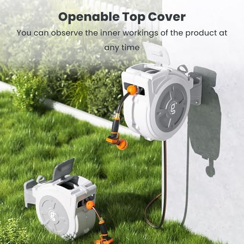 Giraffe Tools Garden Retractable Hose Reel 1/2" x 65FT,Wall Mounted - Image 5