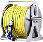 Portable Stainless Steel Wall Mount Hose Reel (Silver +DN15 25m yellow pipe) by Unknown
