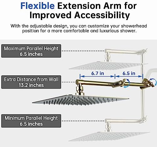 G-Promise All Metal 10 Inches Rainfall Shower Head with Handheld Combo - Image 4