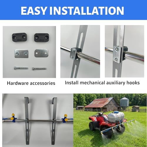 6 Nozzle ATV Sprayer Boom Wand Kit, 122 Inch Foldable Spray Boom, Stainless Steel, Adjustable Spray Pattern with 2 Hooks for ATV UTV Farm - Image 5