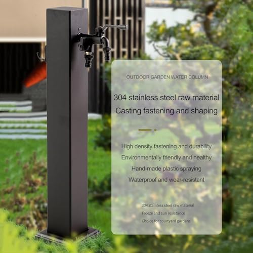 304 Stainless Steel Vertical Hose Stand with Faucet - Outdoor Antifreeze Water Dispenser Hydrant for Irrigation & Washing, 15x80cm (5.9x31.5in) - Durable, Weather-Resistant Design - Image 4