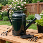 2.3 Gallon Dark Green Metal Watering Can for Plants and Garden with Removable Spout, Made of Galvanized Iron - Image 6