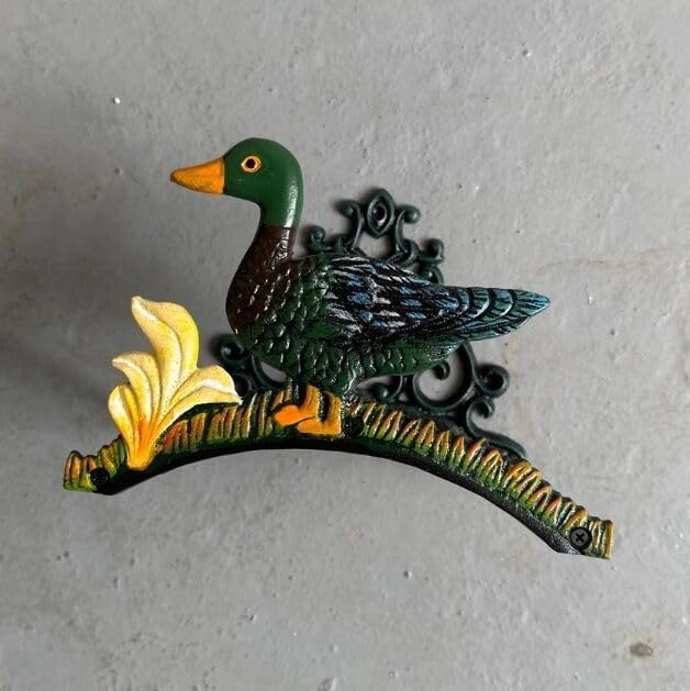EatingBiting Cast Iron Heavy Duty Garden Hose Holder Duck Decorative Hand-painted Wall Mounted Water Hose Rack Reel Butler Hanger Water Pipe Holds, Rack, Hanger, Antique Wall Decorations - Image 4