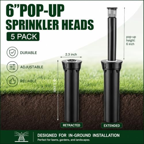 5 Packs Compatible with 1806 Series Pop up Sprinkler Heads 6" - Image 3