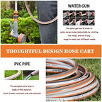 Hose Reel Cart Garden Hose Reels for Outside Retractable Multifunctional Wall Mounted Hose Cart, Garden Hosemobile with Water Gun, Car Wash Tool Set, Pipe Storage Rack (Color : A, Size : Hose Cart+1 - Image 4