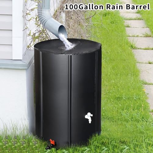 Collapsible Rain Barrel,Portable Water Storage Tank,Rainwater Collection System Downspout,Water Catcher Container with Filter Spigot Overflow Kit (100 Gallon) - Image 7