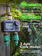 Insoma Water Timer 2 Zone, Programmable Irrigation Sprinkler Timer for Garden Hose, Outdoor Hose Faucet Timers with Rain Delay/Manual/Auto Modes, IPX5 Waterproof for Drip System & Lawn - Image 3
